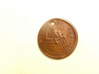 Early 1800s Hard Times Token With Andrew Jackson " I Take Responsibility " ; Holed