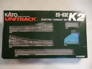 Kato Unitrack N Scale 20 - 832 K2 Extension Electronic Turnout Set