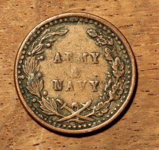 1863 Civil War Token Army Navy United We Stand Divided We fall US Coin 2