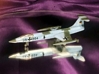 Vtg Bachman Lintoy Lockheed F - 104 - A Starfighter German Ja - 204 Diecast Jet -