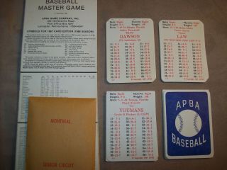 1986 Apba Baseball Cards With Xbs And Master Game Symbols Complete