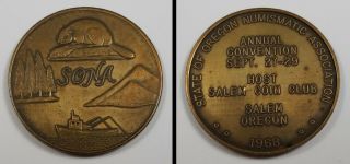 1968 Sona State Of Oregon Numismatic Association Medal Annual Convention