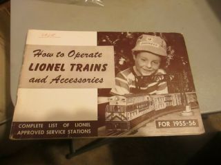 How To Operate Lionel Trains And Accessories For 1955 - 1956 Some Creases Vg Cond