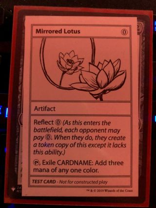 Mirrored Lotus Mtg Mystery Booster Play Test Print Playtest In Hand -
