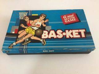 1953 Bas - Ket Basketball Game By Cadaco - Ellis Complete A Real Action Game