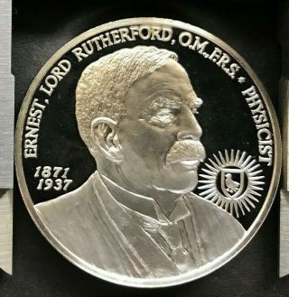 1971 Ernest,  Lord Rutherford 1871 - 1971,  Phycisist Nobel Prize Silver Medal