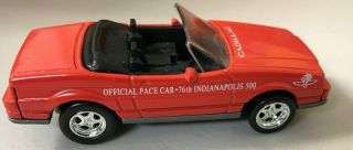 Johnny Lightning 1:64 1992 Cadillac Allante Convertible Pace Car Indy 500 3
