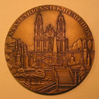 Portugal Monument / Sanctuary Of Our Lady Of Remedies / Bronze Medal