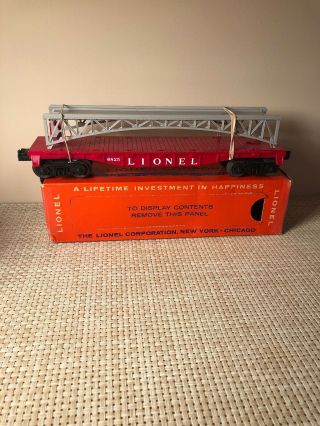 Lionel No.  6825 Red Flat Car With Ho Trestle Bridge,  Gray
