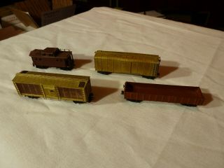 N Scale Quality Craft Brass Built Freight Cars 4 Different Cars