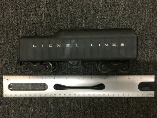 Vintage Lionel Lines Coal Train Car Fuel Tender Usa Black Solid