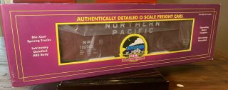 Mth O Scale Northern Pacific Wood Chip Hopper W/ Chip Load Car 20 - 97502 Train