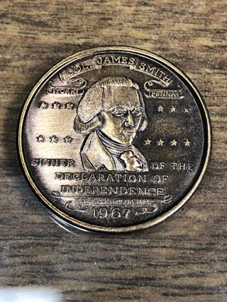 1967 James Smith Declaration Of Independence Signer Codorus Furnace Coin Token