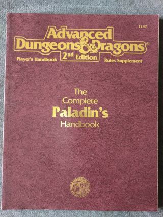 2nd Edition 1993 Ad&d: The Complete Paladin 