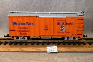 Lgb 4067 - Dg Wilson Bros.  Circus Ali & Sooti Wood Box Car Serial 1496