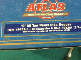 Atlas O Scale 3 Rail 55 Ton Panel Side Hopper - C & O 2