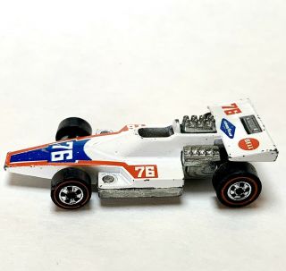 Mattel Hot Wheels Redlines 1975 Formula 5000 76 Goodyear Race Car White Blue