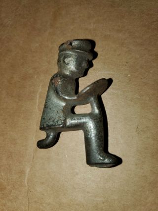 Antique Cast Iron Toy 2.  25 Inch Tall Car Driver With Hat/toy Part