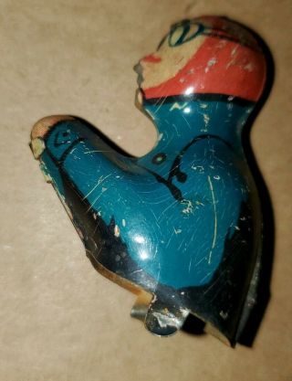 Antique Tin Toy 2 Inch Tall Racecar/car Driver Or Airplane Pilot/toy Part