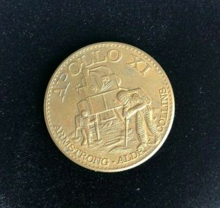 July 1969 Apollo Xi - Armstrong Aldrin Collins - Lunar Landing Coin Token Medal