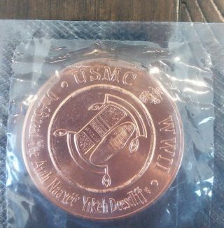 Navajo Code Talkers By Act Of Congress 2000/ Usmc Wwii Bronze Coin