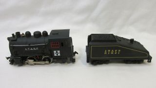 HO SCALE AT&SF 0 - 4 - 0 STEAM ENGINE & TENDER 2