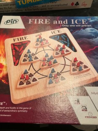 Hard To Find Fire And Ice Wooden Board Game By Pin Masterpiece Games.  2 Player