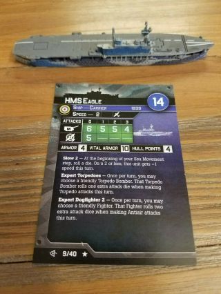 Hms Eagle 9/40 British Axis And Allies War At Sea With Card