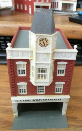 Trains Fire Department Building 3 1/2 X 7 X 7 " Tall Unknown Maker