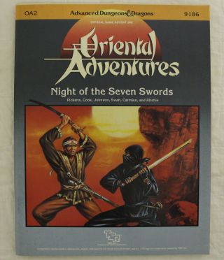 Oa2 Night Of The Seven Swords Oriental Adventures Ad&d 1st Edition 1e Tsr