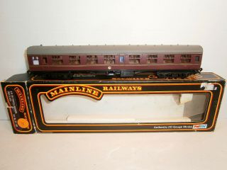Mainline Railways Oo/ho Scale British Railway Sk 2nd Class Coach (maroon) - Mib