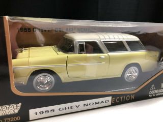 1/24 Scale Diecast Metal Model Motor Max 1955 Chevrolet Chevy Nomad Yellow