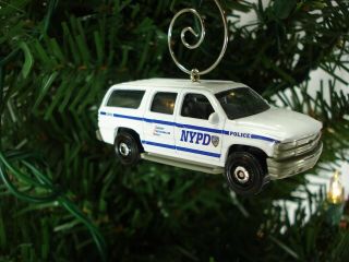 Nypd 2000 Chevrolet Suburban Turned Into A Custom Ornament With Deluxe Hanger