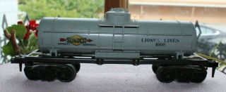 O Scale Train Freight Car - Lionel Lines Sunoco 10,  000 Gal Tanker 1005