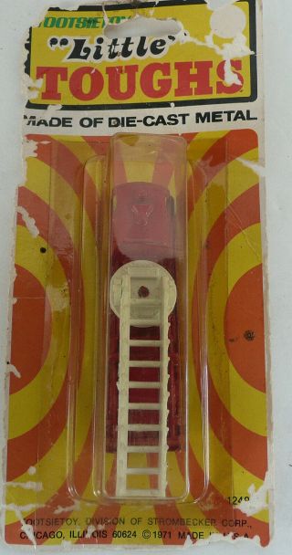 Vintage 1971 Little Toughs Tootsietoy Fire Truck Car Die Cast 4 Inches Long