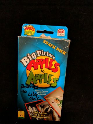 2013 Big Picture Apples To Apples Snack Pack Card Game By Mattel Complete Ages7,