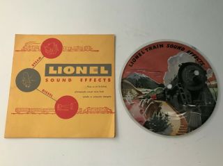 Lionel Train Early 1950s Promo Record & Sleeve Train Sound Effects Diesel Steam