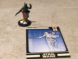 Star Wars Miniatures Rebel Storm Boba Fett 42 Bounty Hunter With Card