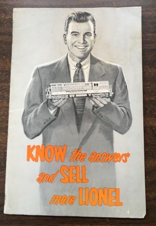 1954 “know The Answers And Sell More Lionel” Booklet