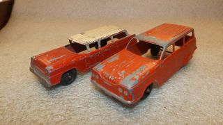 Vintage Tootsietoy Ford Station Wagon & Hubley Corvair Cars F