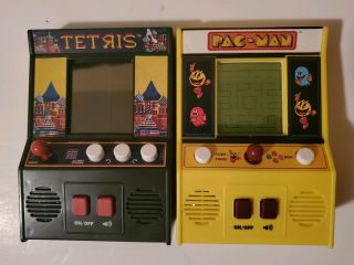 Pac - Man & Tetris Handheld Mini Arcade Games Classic Retro By Basic Fun.