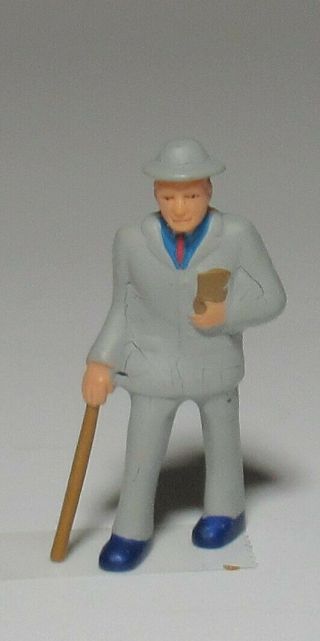 Man With Cane And Book Walking O Scale On30 On3 Figures People