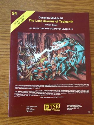 Ad&d Advanced Dungeons And Dragons Module S4 The Lost Caverns Of Tsojcanth