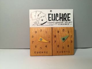 Mid Century Vintage Euchre Card Game Score Counter