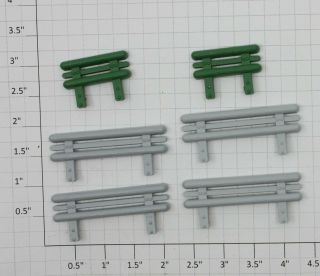 Acme 5000x - 6 Gray & Green Fence Sections (set Of 6)
