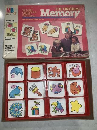 Vintage 1986 Milton Bradley The Memory Game 100 Complete