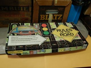 Rules Of The Road {1977,  Cadaco} Driver Edu.  Board Game 2 - 6 Players Vtg Usa