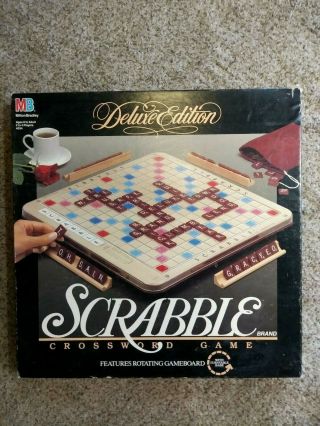 Scrabble Deluxe Edition Milton Bradley 1989 Turntable Missing 1 Letter Tile