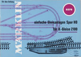 Märklin Ho 0379 K Track Simple Layout Planning Brochure,  Ex