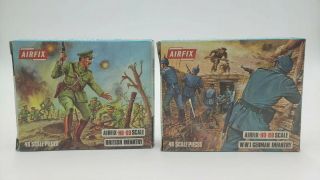 Airfix World War One German And British Infantry Ho - Oo Scale S26 - 59 S27 - 59